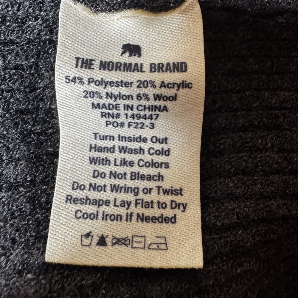 The Normal Brand Women’s Collins Knit Crew in Charcoal Ribbed Size S Cozy Style‎ - Picture 5 of 6
